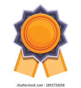 Degree emblem icon. Cartoon of degree emblem vector icon for web design isolated on white background