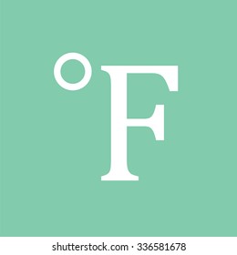 Degree fahrenheit icon. Temperature icon.