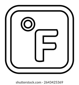 grau fahrenheit ícone de linha design. grau fahrenheit fino preto contorno símbolo ilustração vetorial. ícone de traçado editável em fundo transparente.