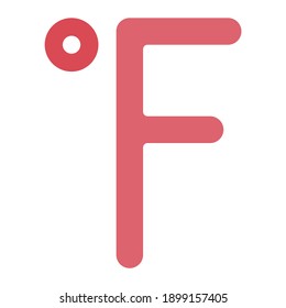 unidad de temperatura grado fahrenheit con color suave y estilo plano