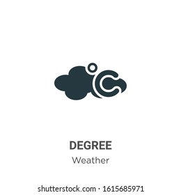 Degree glyph icon vector on white background. Flat vector degree icon symbol sign from modern weather collection for mobile concept and web apps design.