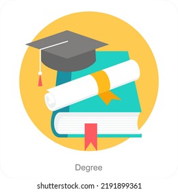 Degree And Graduation Icon concept