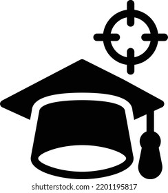 degree hat Vector illustration on a transparent background.Premium quality symbols.Glyphs vector icon for concept and graphic design.