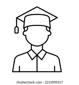 Icono del vector de contorno del titular del grado que puede modificar o editar fácilmente

