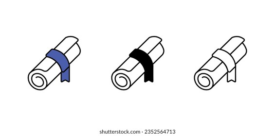 Diseño de iconos de grado con ilustración de fondo blanco