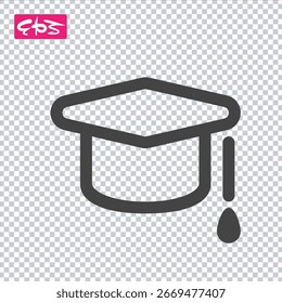 Icono del grado, icono del doctor, icono del conocimiento, archivo de la ilustración del icono del Vector del formato de EPS