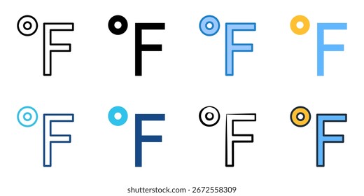 Degree icon set multiple style collection 
