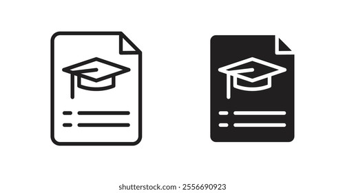 Degree icon set in Thin line black color.