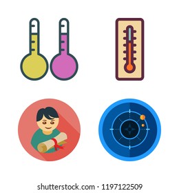 degree icon set. vector set about thermometer, thermometers, graduate and radar icons set.