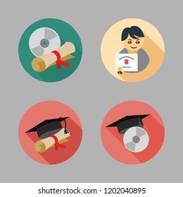 degree icon set. vector set about graduation, diploma and graduate icons set.