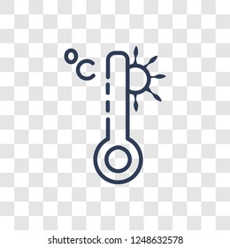degree icon. Trendy linear degree logo concept on transparent background from Weather collection