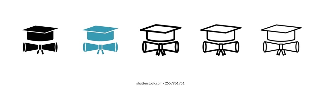 Degree icons pack in black and blue.