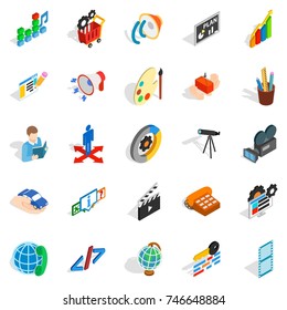 Degree icons set. Isometric set of 25 degree vector icons for web isolated on white background
