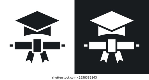 Degree icons in solid black and white colors