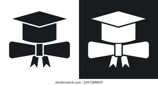 Degree icons in solid black and white colors