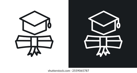 Degree icons. vector set in black colors