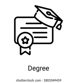 icono de línea de grados aislado en fondo blanco