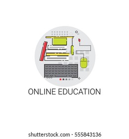 Degree Online Learning Distance Education Icon Vector Illustration