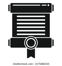 Degree papyrus icon simple vector. Online study. Training success