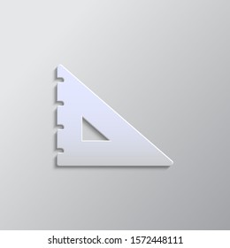 degree square, drafting, geometry tool paper style,  icon. Grey color vector background