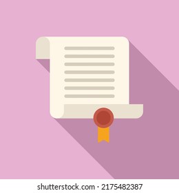 Degree study icon flat vector. University online. Academic college