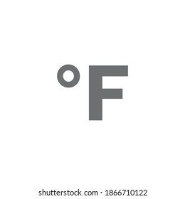 degree symbol fahrenheit on white background