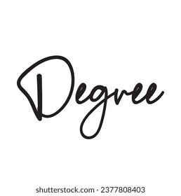 degree text on white background.