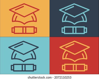 Degree Uniform Logo Template, Simple Flat Icon of uniform,degree,education