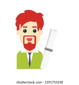 degree vector flat color icon 