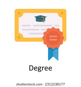 Degree Vector  Flat Icon Design illustration. Education and learning Symbol on White background EPS 10 File