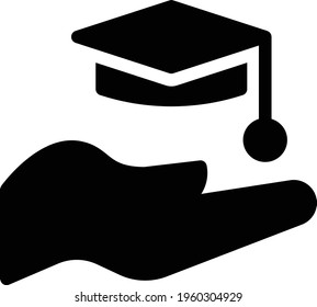 degree vector glyph flat icon