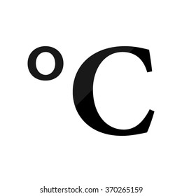 degrees Celsius -  black vector icon