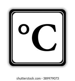 degrees Celsius  - black vector icon