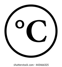 degrees Celsius  - black vector icon