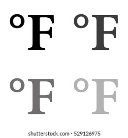 degrees Fahrenheit  - black vector icon