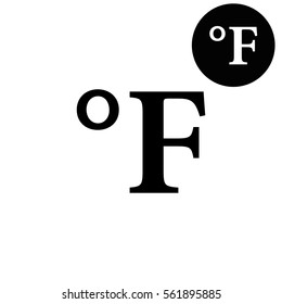 degrees Fahrenheit  - white vector icon