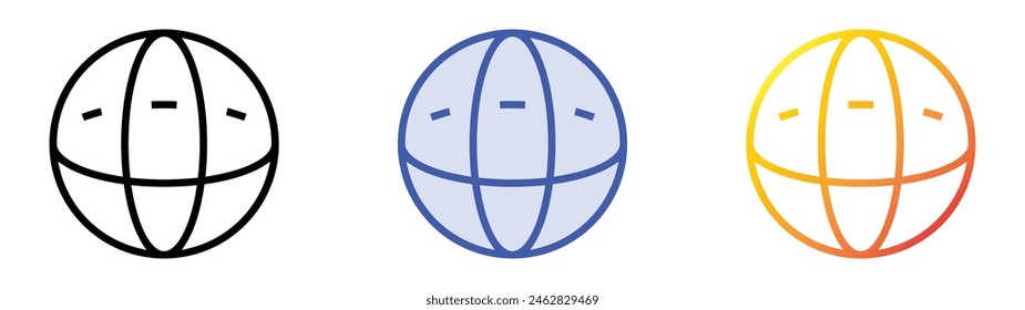 degrees icon. Linear, Blue Fill and Gradient Style Design Isolated On White Background