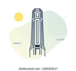 Dehradun City - Clock Tower -  Icon Illustration as EPS 10 File 