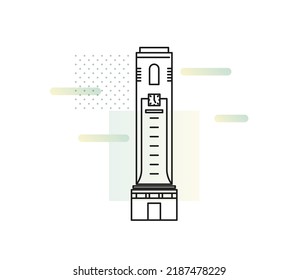 Dehradun City - Clock Tower -  Icon Illustration as EPS 10 File 