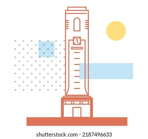 Dehradun City - Clock Tower -  Icon Illustration as EPS 10 File 