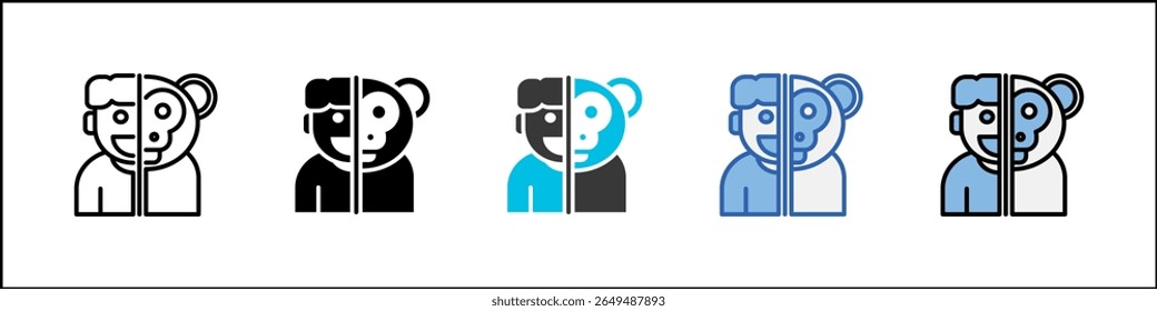 Ilustração de multiestilo do pacote de ícones de desumanização