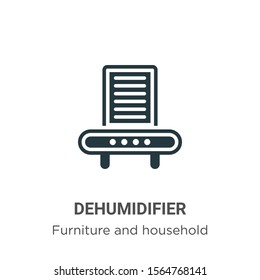 Dehumidifier vector icon on white background. Flat vector dehumidifier icon symbol sign from modern furniture and household collection for mobile concept and web apps design.