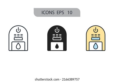 dehumidifiers icons  symbol vector elements for infographic web