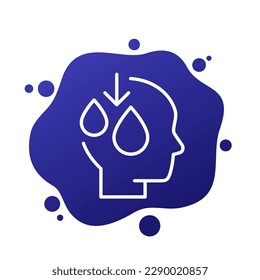 icono de deshidratación, diseño de vector de línea