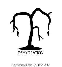 dehydration icon. withered plant illustration on white background.