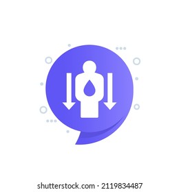 dehydration, low body water vector icon