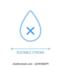 Dehydration pixel perfect color linear ui icon. Liquid loss. Restriction, prohibition. Unhealthy condition. GUI, UX design. Outline isolated user interface pictogram. Editable stroke. Arial font used