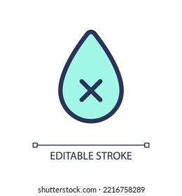 Dehydration pixel perfect RGB color ui icon. Restriction and prohibition. Simple filled line element. GUI, UX design for mobile app. Vector isolated pictogram. Editable stroke. Arial font used