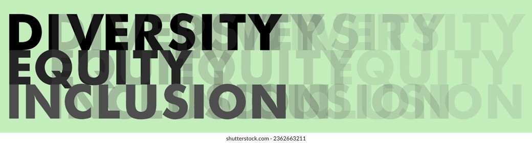 DEI letters on colored background. Diversity, equity and inclusion written illustration art letters background poster, banner, print.