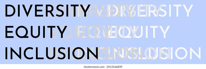 DEIB letters on colored background. Diversity, equity, inclusion and belonging written illustration art letters background poster, banner, print.